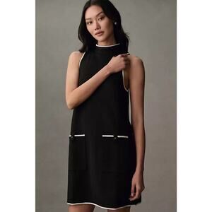 Anthropologie Maeve Sleeveless Mock-Neck Mini Shirt Dress Gogo 70's Size XL